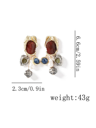 1715994 Irregularity Animal Shape Heart Shape Shiny Earrings Accessories