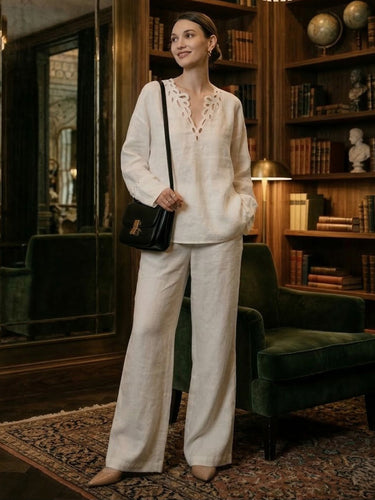 1760553 Long Sleeves Loose Hollow Solid Color V-Neck Blouses&Shirts Tops