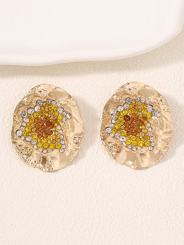 1715162 Irregularity Geometric Rhinestone Shiny Earrings Accessories