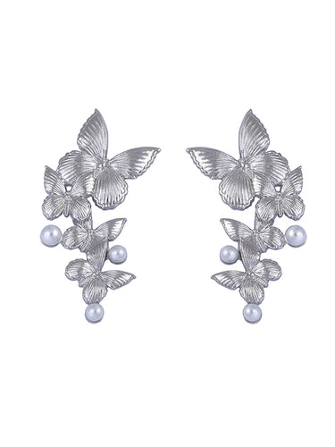 1715111 Butterfly Shape Shiny Earrings Accessories
