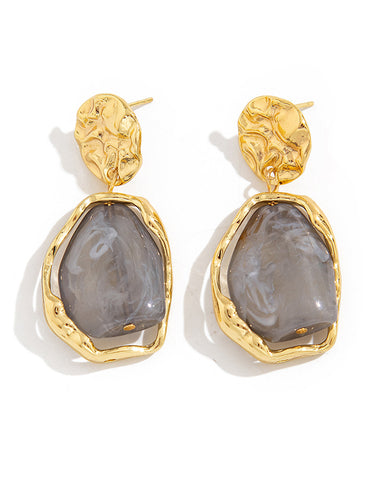 1718938 Irregularity Geometric Shiny Earrings Accessories