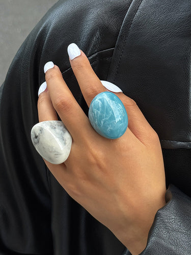 1729221 Irregularity Geometric Shiny Rings Accessories