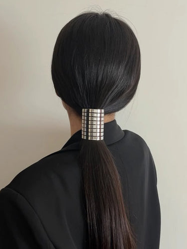 幾何学的な光沢のあるヘアアクセサリーヘアタイ