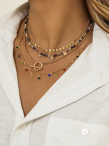 Collier en strass de perles colorées vintage