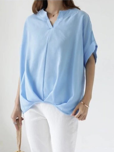 Toppe time a v-torte con colore a Viello a pieghe più sciolte