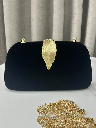 1740415 Chains Leaves Shape Lock Pleated Crossbody Bags Evening Bags & Clutches