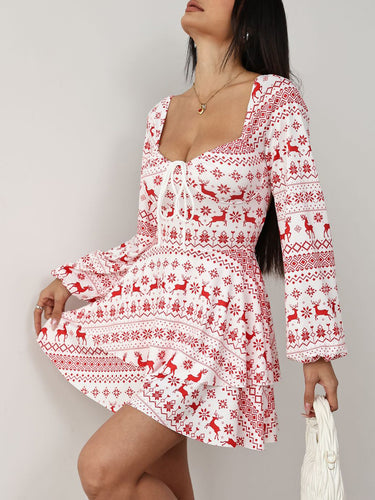 1733287 A-Line High Waisted Backless Double Layered Drawstring Elasticity Pleated Square-Neck Rompers