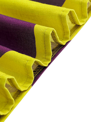 Manga larga Suelta Dobladillo grande Contraste de color Plisado Lunares Dividido Medio cuello alto Vestidos largos
