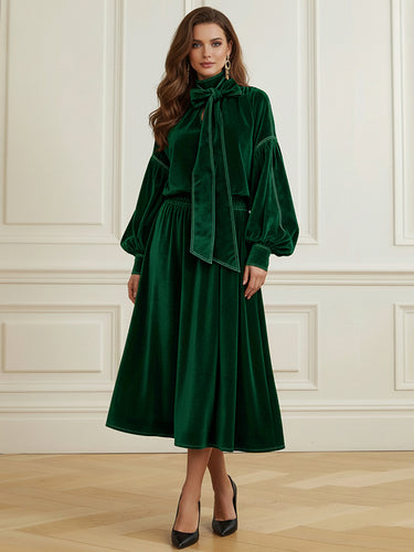 1725805 A-Line Loose Solid Color Skirts Bottoms