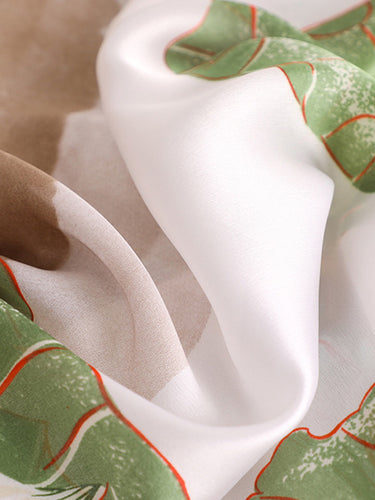 الأزهار القديمة المطبوعة حرير تقليد وشاح شال