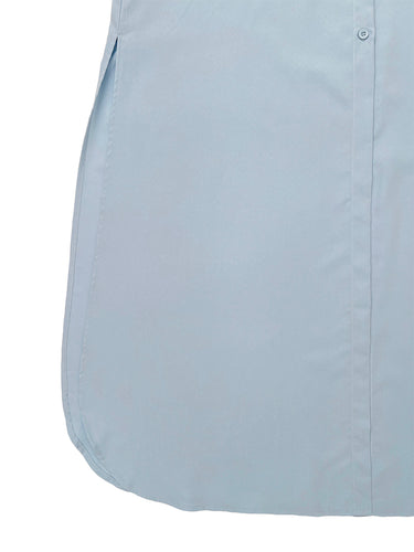 Manga larga Bolsillos con botones sueltos Color sólido Dividida Solapa lateral Maxi Vestidos Vestido camisero