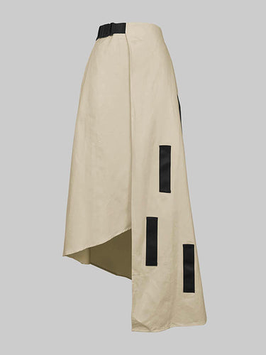 1613694 A-Line Loose Asymmetric Elasticity Pockets Split-Joint Skirts Bottoms