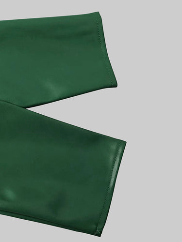 Bodycon Long Sleeves Buttoned Elasticity Ruffle Trim Solid Color Split-Joint Lapel Midi Dresses