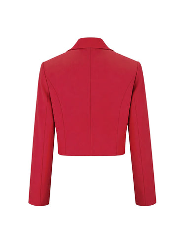 Lange mouwen skinny effen kleur gekerfde kraag blazer bovenkleding