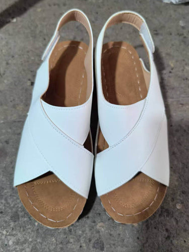 1782369 Contrast Color Hollow Open Toe Sandals