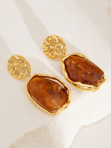 1718934 Irregularity Geometric Shiny Earrings Accessories