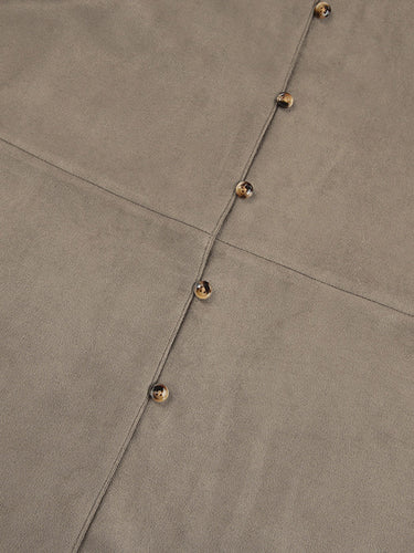 1742247 Long Sleeves Loose Buttoned Solid Color Split-Joint Lapel Blouses&Shirts Tops Outerwear