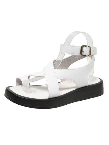 1446516 Hollow Solid Color Sandals
