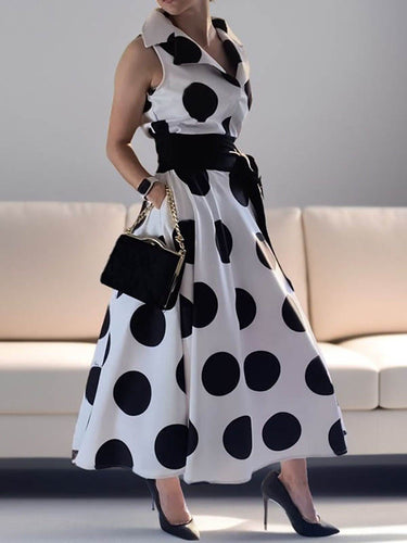 A-LINE MANEVELESS POLKA POLKA POLA DIVELACIÓN ATIADA CAMISA DE Vestidos maxi