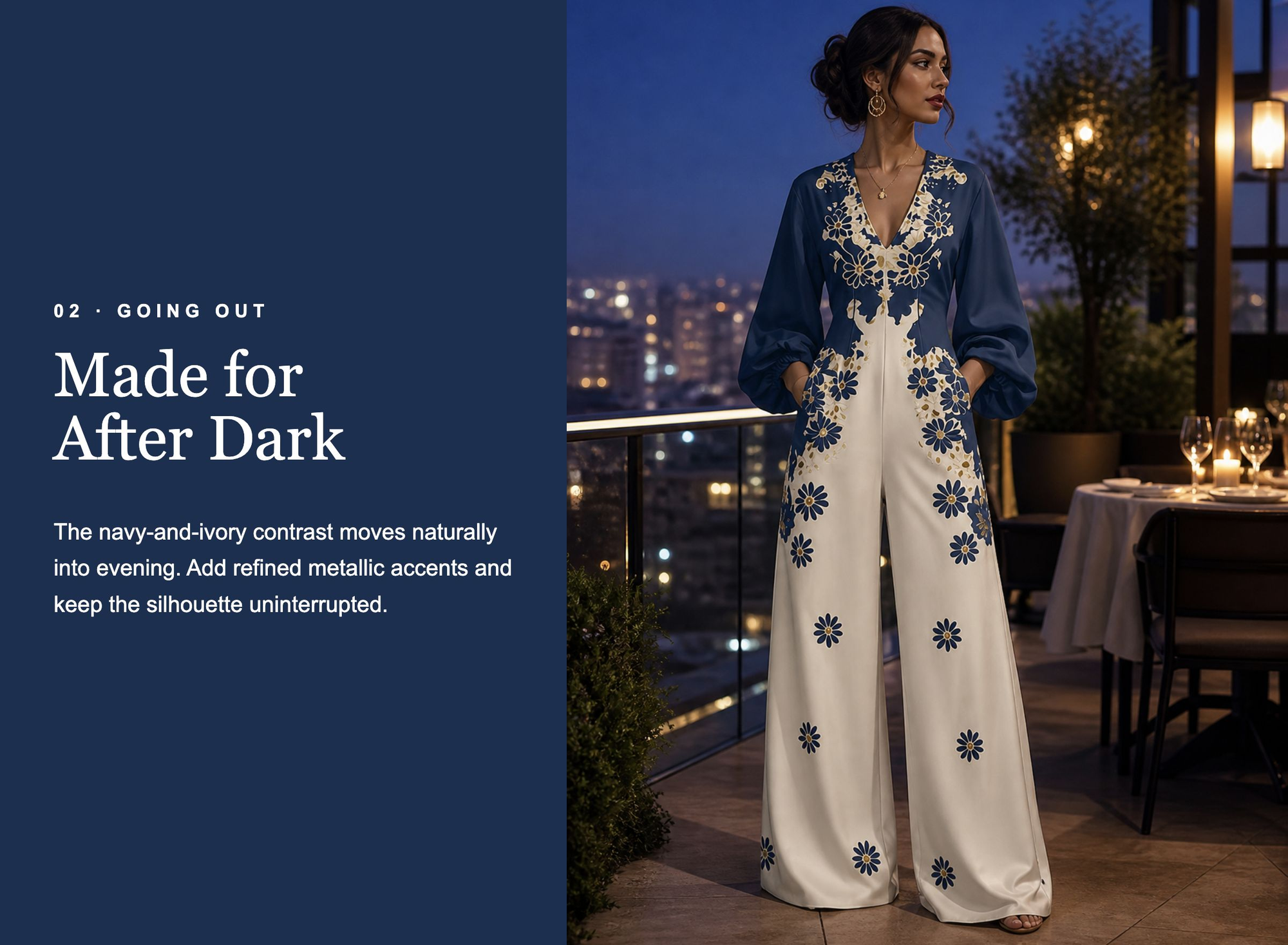 Pockets Flower Print Elasticity Contrast Color Wide Leg Long Sleeves V-neck Jumpsuits