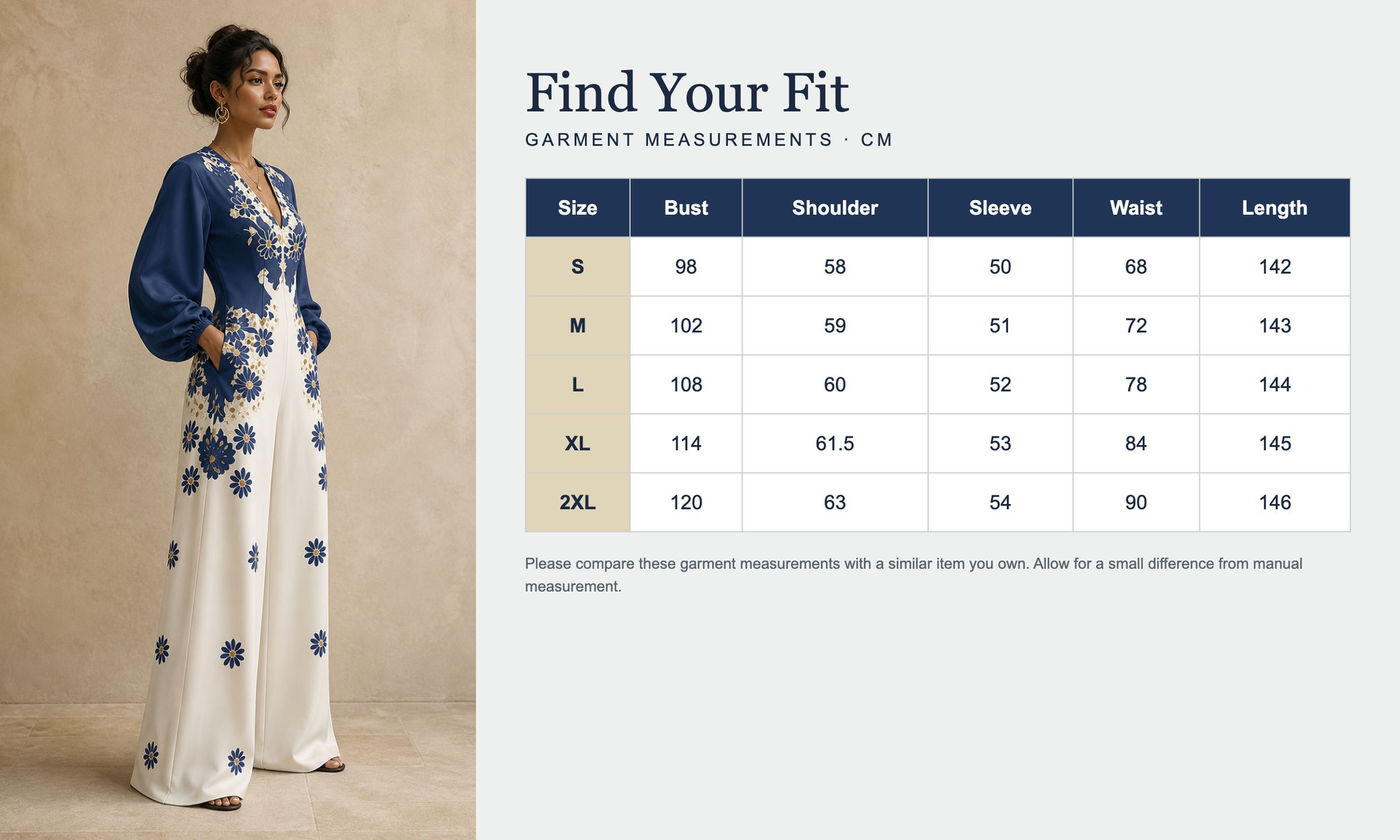 Pockets Flower Print Elasticity Contrast Color Wide Leg Long Sleeves V-neck Jumpsuits